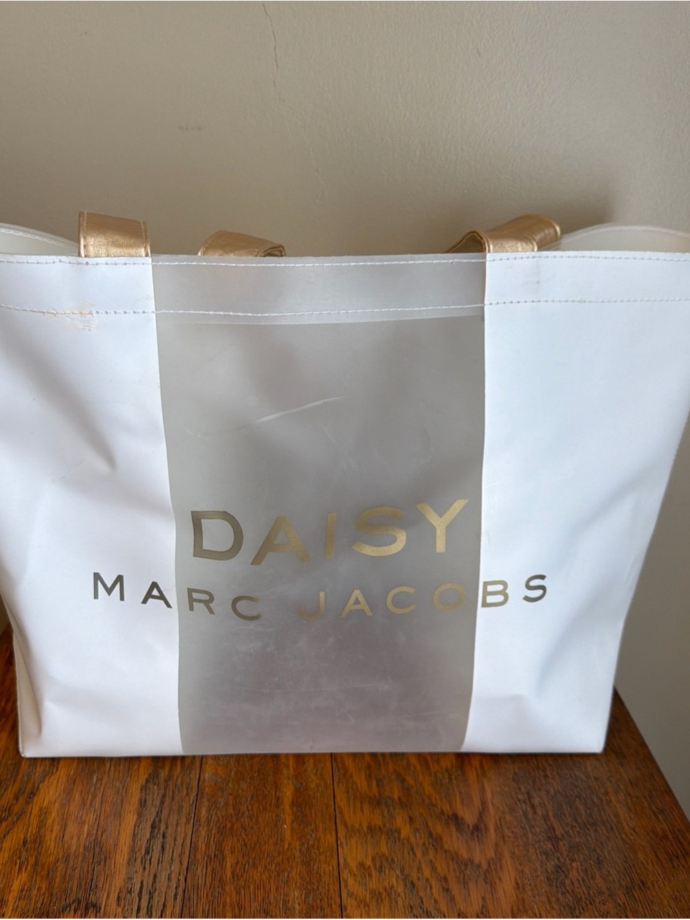 Marc Jacobs Daisy, Daisy love Gold Black White Clear Beige Tote Shopping Bag